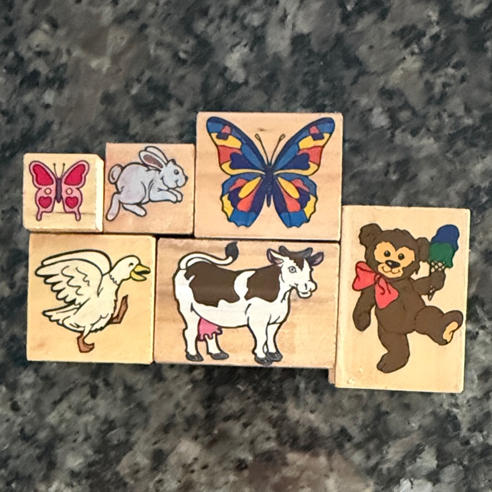 Colorful Animal Wooden stamps